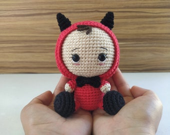 Baby Devil Amigurumi Crochet Pattern, Halloween Decor, Halloween Gift, Halloween Design, Kids Halloween, Halloween Baby, Devil Miniature