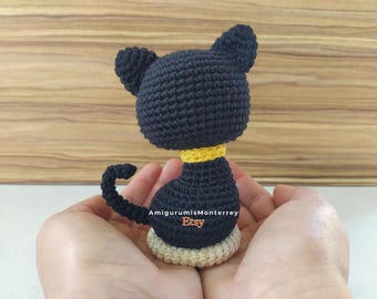 Black Cat Crochet Pattern PDF: Animal Amigurumi Tutorial - English & Spanish Instructions