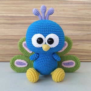 Modèle de crochet de paon, modèle de crochet de paon, amigurumi de paon, amigurumi de paon, peluche de paon, jouet de paon, décoration de paon, Pavo image 3