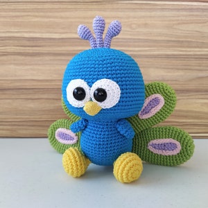 Modèle de crochet de paon, modèle de crochet de paon, amigurumi de paon, amigurumi de paon, peluche de paon, jouet de paon, décoration de paon, Pavo image 4