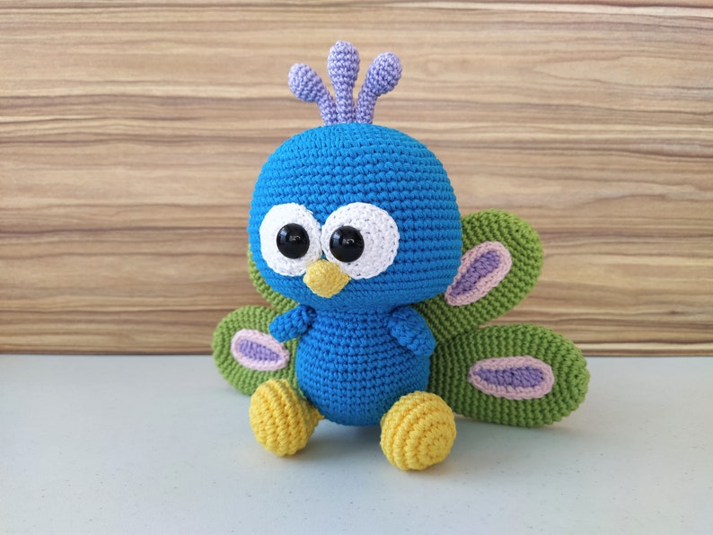 Modèle de crochet de paon, modèle de crochet de paon, amigurumi de paon, amigurumi de paon, peluche de paon, jouet de paon, décoration de paon, Pavo image 4