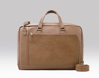 Mura Handmade Leather Messenger Bag - 15 Inches Laptop - Light Brown/Brown/Dark Brown