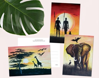 African art postcard set