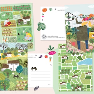 Ensemble de cartes postales La vie à la ferme
