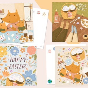 Set di cartoline di buona Pasqua