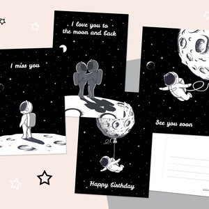 Weltraumkarten-Set (Liebe, Geburtstag)