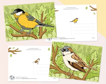 Birds postcard set