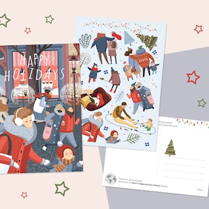 Happy Holidays postcard set
