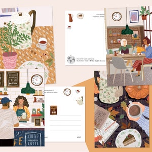 Café postcard set