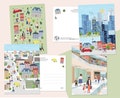 People in the city postcard set product logo