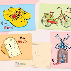 Ensemble de cartes postales Bonjour des Pays-Bas
