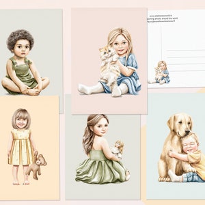 Happy children postcard set
