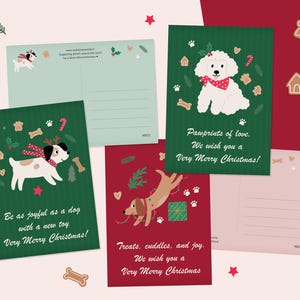 Set di cartoline per cani di buon Natale