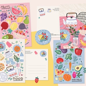 Food and drinks postcard set