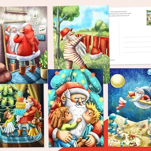 Weihnachtsmann-Postkartenset