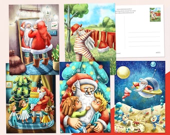 Santa postcard set
