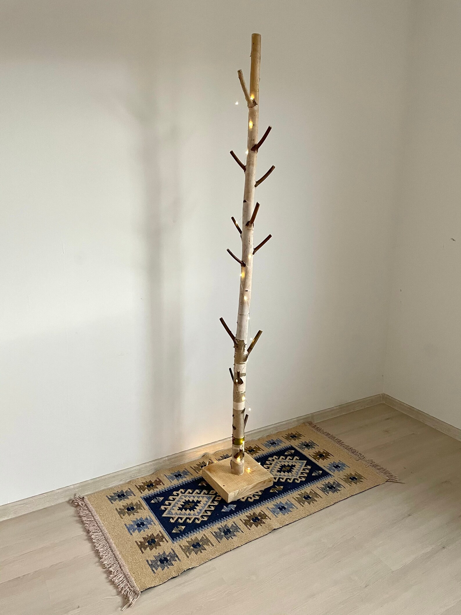 Free standing natural birch wood coat rack high quality Etsy