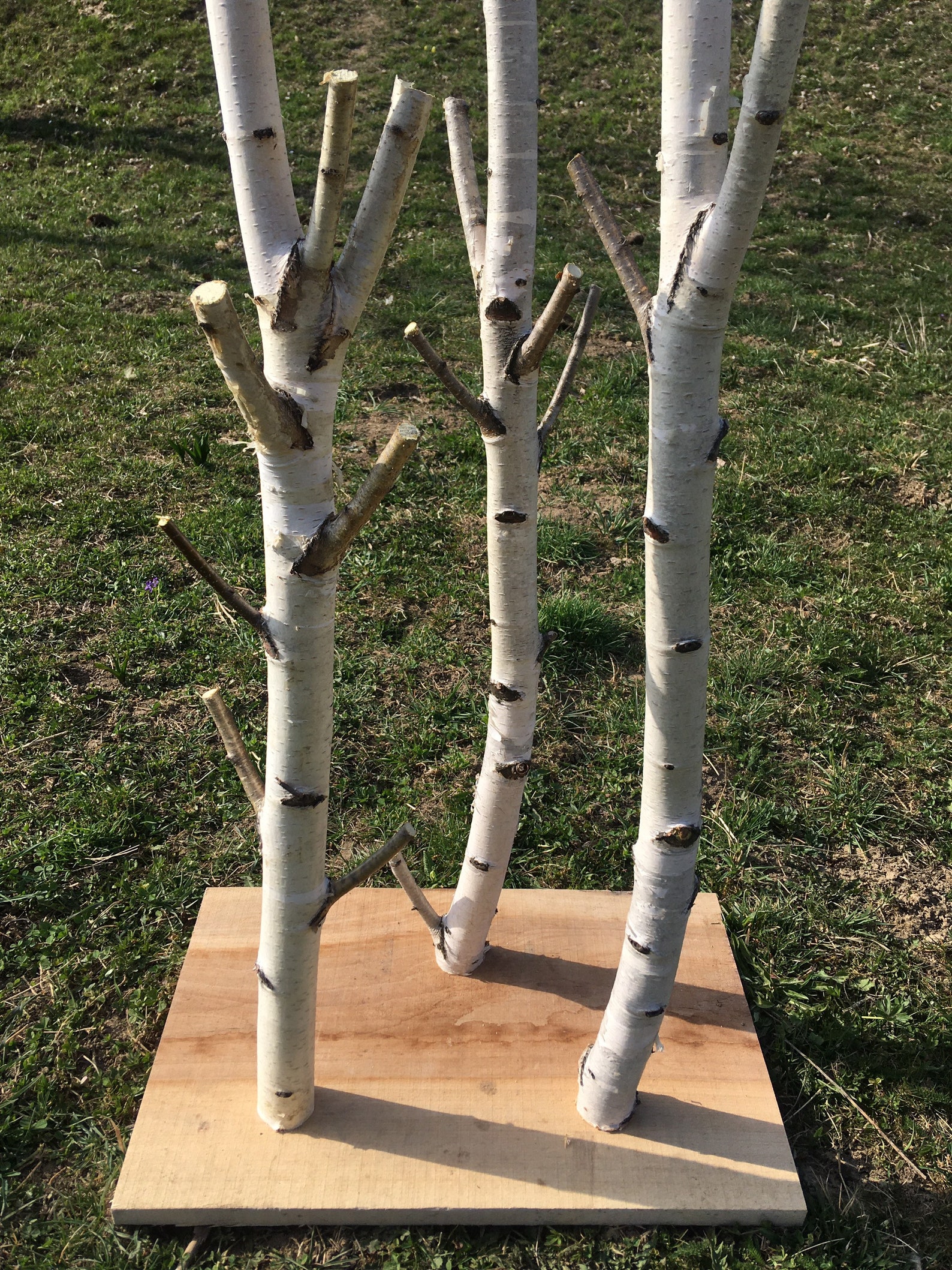 Triple birch coat rack birch log coat rack coat tree wooden Etsy