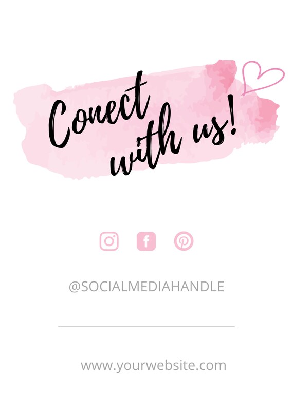 Editable Connect With Us Template Social Media Sign Follow Etsy Editable Connect With Us Template Social Media Sign Follow Etsy