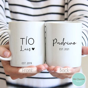 Tío, Padrino - Regalo para Padrino, Taza Padrino, Regalo personalizado para Padrino, Taza de bautismo, Regalo personalizado para el bautismo, Regalos de padrino, Regalo de Tío