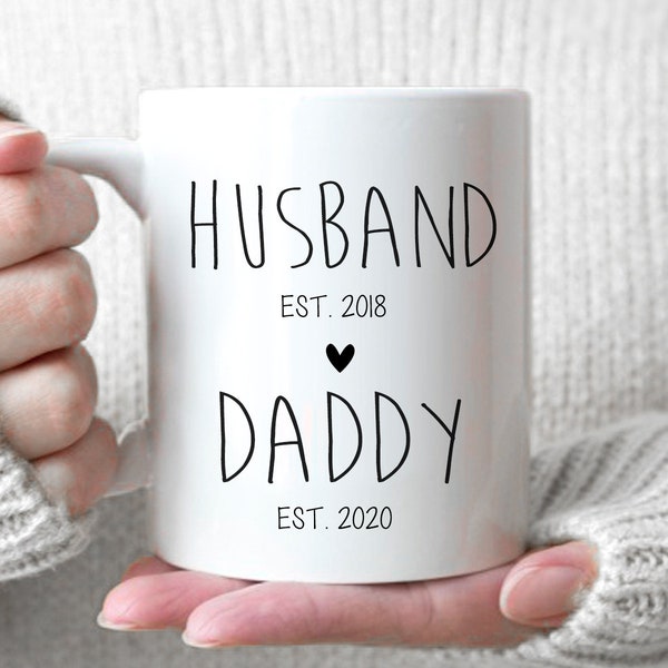 Mari, papa - cadeau de papa pour la première fois, mari à papa, cadeau de nouveau papa personnalisé, cadeau de nouveau papa, tasse de papa, cadeau de papa, cadeau de papa pour la première fois