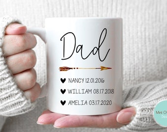 Dad #2 - Custom Father's Day Gift, Gift For Dad, Children's Birthday, Mother's Day Gift, Dad Mug, Dad Gift, Custom Daddy Gift,Custom Dad Mug