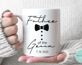 Personalised Father Of The Groom Ivy Design Novelty Gift Mug Black Rim & Handle