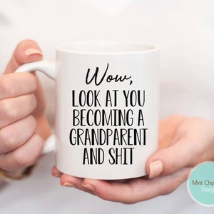 Wow, Look At You Becoming A Grandparent New Baby, Grandma Mug, Grandpa Mug, New Grandma Gift, New Grandpa Gift, Custom Grandma Gift image 1