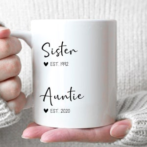 Sister, Auntie - New Baby Announcement, Promoted to Aunt Gift, New Aunt Gift, New Auntie Gift, Custom New Aunt Gift, Custom Mother's Day