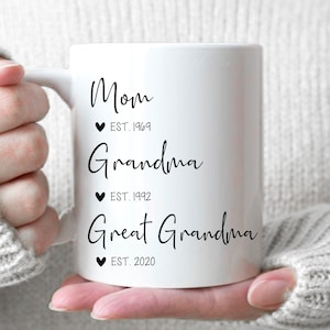 Mom, Grandma, Great Grandma - Great Grandma Gift, New Baby, Baby Reveal Gift, Custom New Grandma Gift, Custom Mother's Day Gift