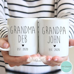 Grandma, Grandpa Mug Set #7 - Custom Grandma, Grandpa Mug Set, Mother's Day Gift For Grandma, Father's Day Gift For Grandpa, Custom Name Mug