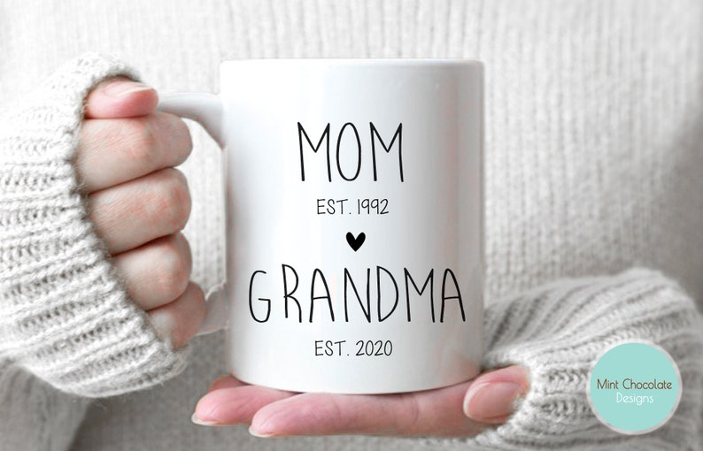 Mom, Grandma 2 Fist Time Grandma Gift, New Grandma Gift, Future Grandma Mug, First Grandma Gift, Grandma Mug, Custom Mother's Day Gift image 1