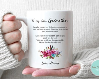To My Dear Godmother - Godmother Gift, Custom Godmother Gift, Thank you Godmother Gift, Godmother Mug, Godparents Gift, Mother's Day Gift