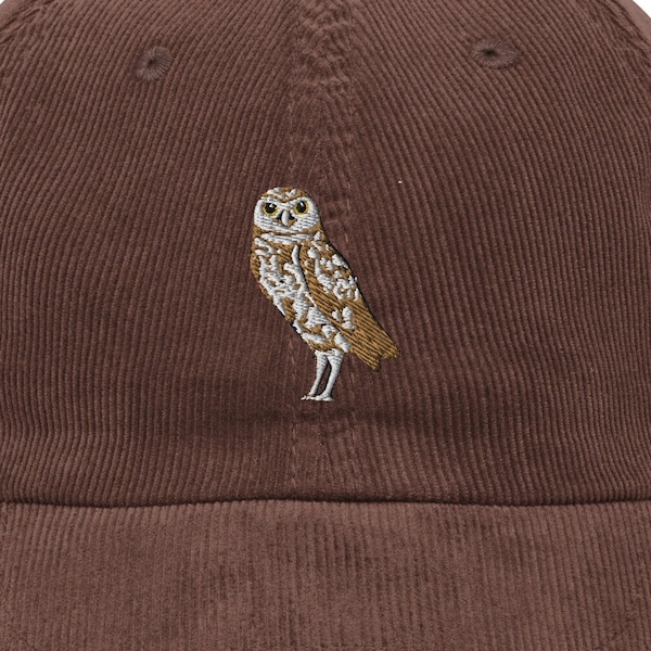 Burrowing Owl Vintage corduroy cap | Embroidered Owl Hat | Burrowing Owls | Embroidery Owl | Bird Clothing | Bird Nerd | Birding