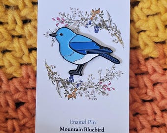 Mountain Bluebird Enamel Pin | Bird Pin | Bird Gift | Nature Pin | Support Bird Conservation | Bird Research
