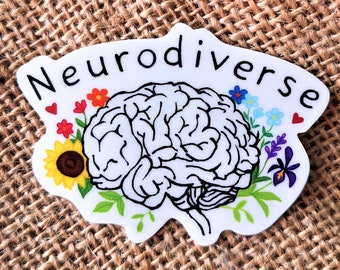 Neurodiverse Vinyl Sticker | Neurodiverse Queer Sticker | Neurodiverse Art | Neurodiverse and Proud | Floral Art | Pride |
