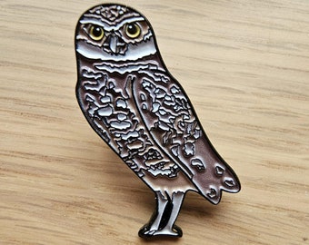 Burrowing Owl Enamel Pin | Owl Pin | Owl Gift | Nature Pin | Support Owl Conservation | Burrowing Owl Research