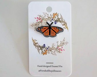 Monarch Butterfly Enamel Pin | Butterfly Pin | Butterfly Gift | Nature Pin | Support Monarch Conservation | Monarch Migration Research
