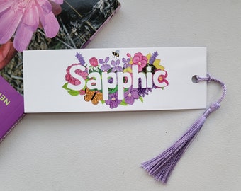 Sapphic Bookmark with lavendar tassel | Sappho Bookmark | Sappho Fragment | Gift | Sapphic Art