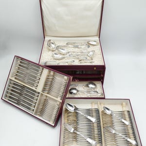 Regency Silver Plated Cutlery Set by Bruno Wiskemann | Vintage 114-Piece Flatware Set| 12-Person Service (Brussels, 1960-1980)