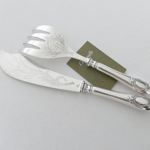 Christofle - Ecusson Louis XVI - Antique Fish cutlery - late 19th century