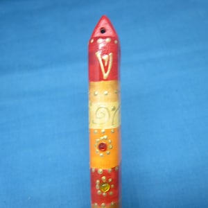 Ornate Wood Mezuzah Case Handmade in Israel Vintage New
