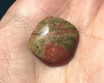Unakite Jasper Granite Square 19x19 MM Cabochon Gemstone for Jewelry Designers - Ring, Pendant, Necklace, Bracelet