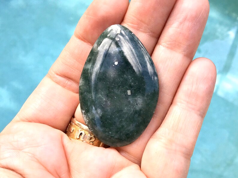 Rare Guatemala Jade Natural With Pyrite Doubleside Cabochon Etsy