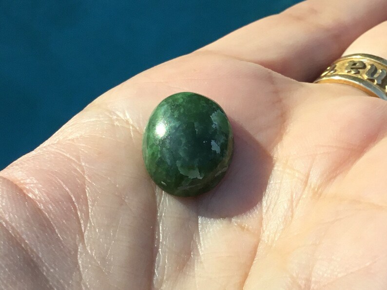 Dark Green Jade Satin Finish Oval Cabochon Gemstone for - Etsy