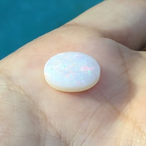 Australian White Opal 11x9mm 2.18ct Coober Pedy Oval with Red, Blue, Green and Yellow - Cabochon Gemstone for Jewelry - Ring or Pendant