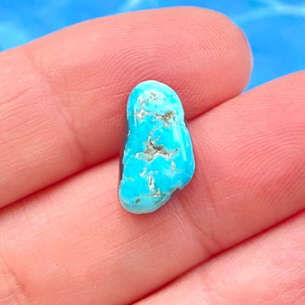 Natural Turquoise Stabilized with Jewelers Epoxy 14.5x8.5mm Cabochon Gemstone for Jewelry Designers - Ring, Pendant, Necklace or Bracelet