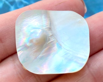 Mabe Blister Pearl Rectangle 29x26 mm Cabochon Sea Gemstones for Jewelry Designers Silversmiths - Ring, Pendant, Necklace or Bracelet