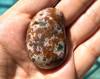 Fun Ocean Jasper Paisley Teardrop Cabochon Gemstone for Jewelry Designers - Ring, Pendant, Necklace, Bracelet or Bolo