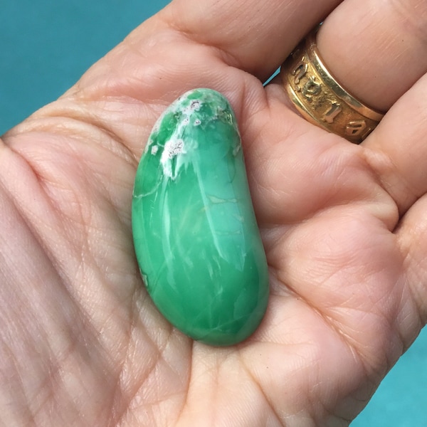 Big Green and White Utah Variscite - Cabochon Gemstone for Jewelry - Pendant, Necklace, Bolo